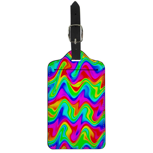 Psychedelic Rainbow Trippy Print Luggage Tag