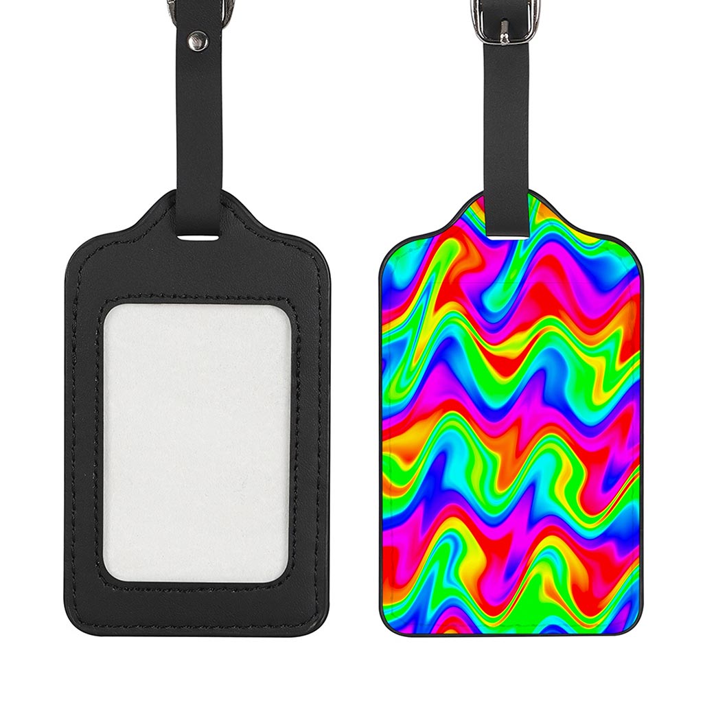 Psychedelic Rainbow Trippy Print Luggage Tag