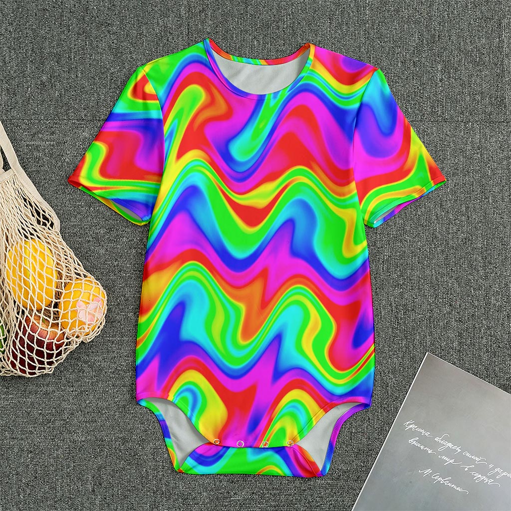 Psychedelic Rainbow Trippy Print Men's Bodysuit