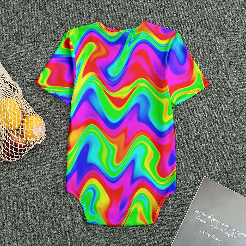 Psychedelic Rainbow Trippy Print Men's Bodysuit