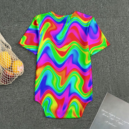 Psychedelic Rainbow Trippy Print Men's Bodysuit