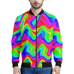 Psychedelic Rainbow Trippy Print Men's Bomber Jacket