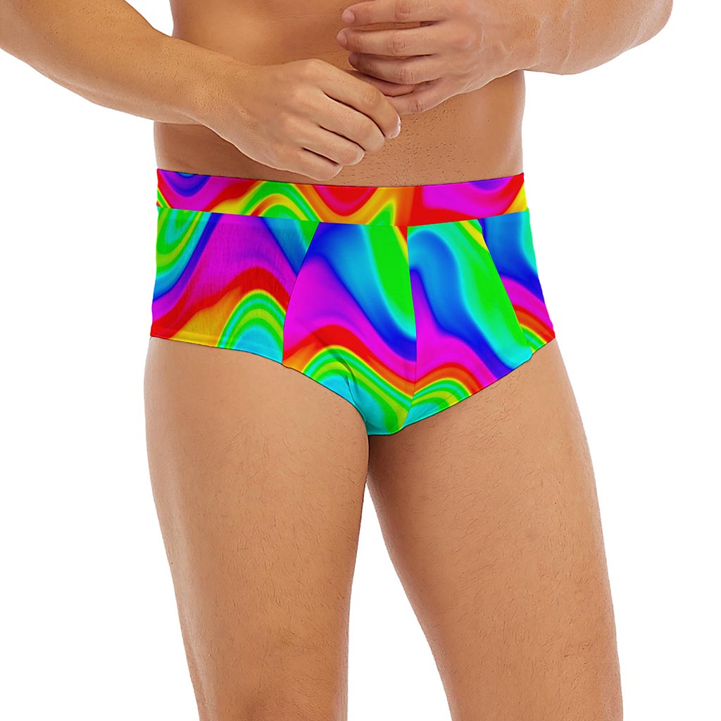 Psychedelic Rainbow Trippy Print Men's Briefs
