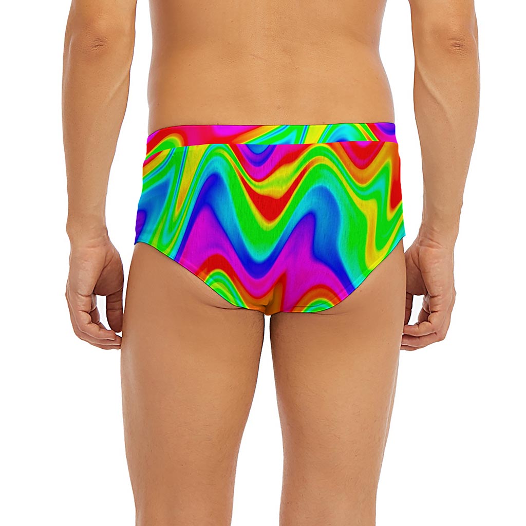 Psychedelic Rainbow Trippy Print Men's Briefs