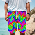 Psychedelic Rainbow Trippy Print Men's Cargo Shorts