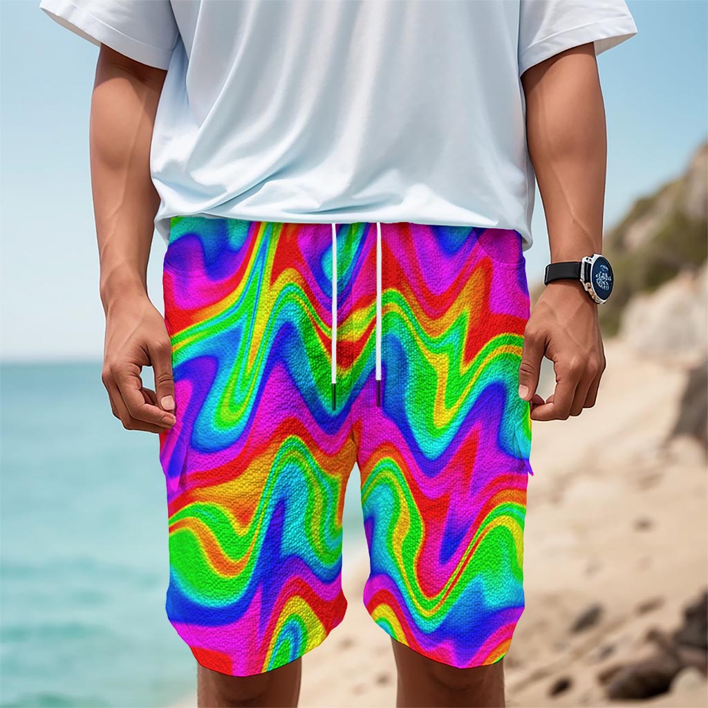 Psychedelic Rainbow Trippy Print Men's Cargo Shorts