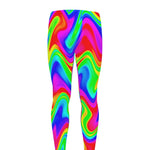 Psychedelic Rainbow Trippy Print Men's leggings