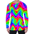 Psychedelic Rainbow Trippy Print Men's Long Sleeve T-Shirt