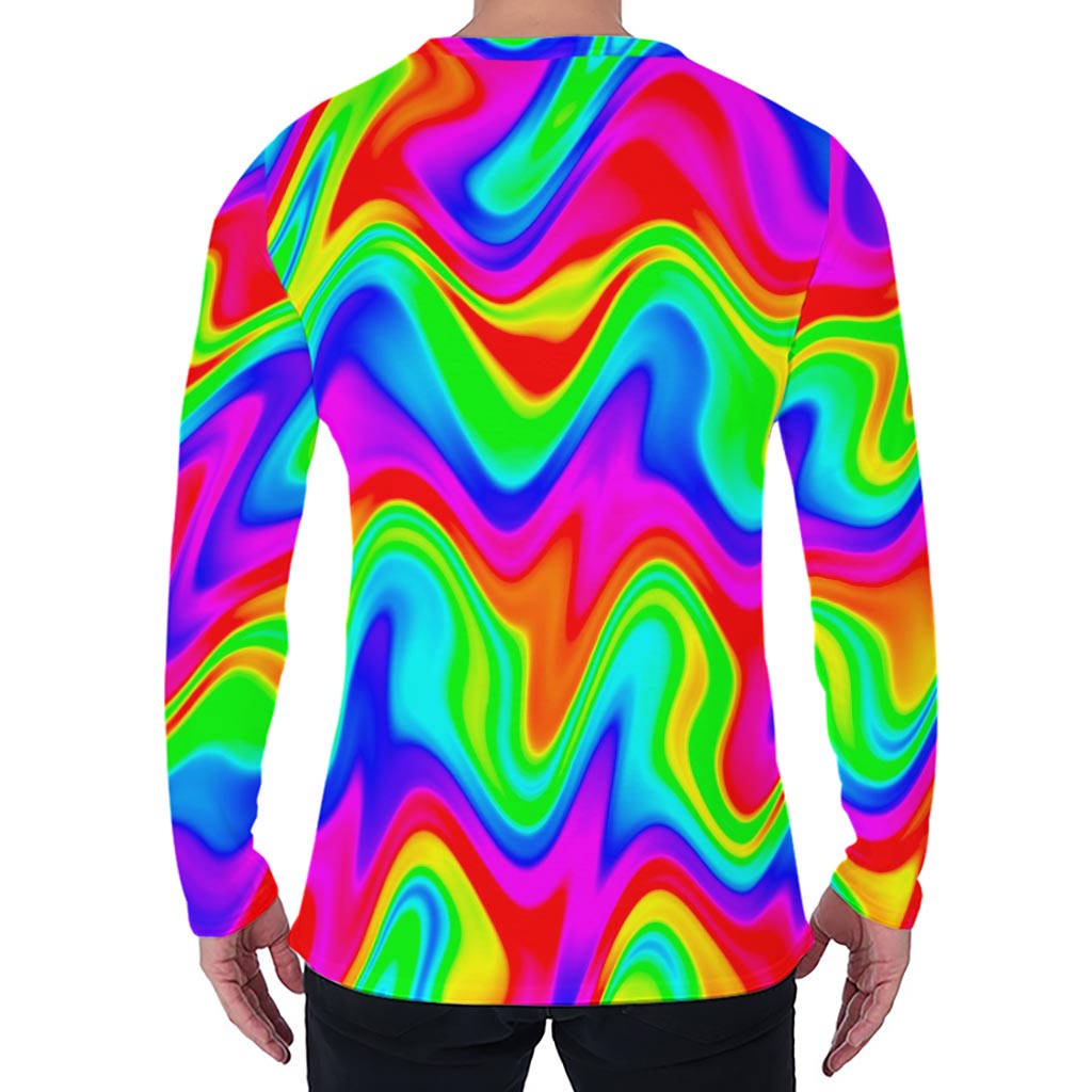 Psychedelic Rainbow Trippy Print Men's Long Sleeve T-Shirt