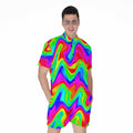 Psychedelic Rainbow Trippy Print Men's Romper