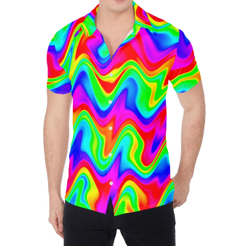 Psychedelic Rainbow Trippy Print Men's Shirt