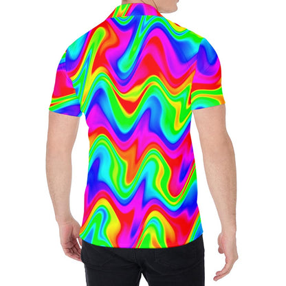 Psychedelic Rainbow Trippy Print Men's Shirt