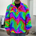 Psychedelic Rainbow Trippy Print Men's Shirt Jacket