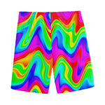 Psychedelic Rainbow Trippy Print Men's Sports Shorts
