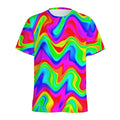 Psychedelic Rainbow Trippy Print Men's Athletic T-Shirt