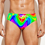 Psychedelic Rainbow Trippy Print Men's Swim Briefs