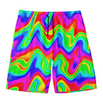 Psychedelic Rainbow Trippy Print Men's Swim Trunks