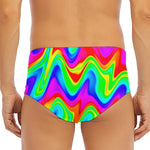 Psychedelic Rainbow Trippy Print Men's Triangle Swim Briefs