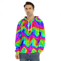 Psychedelic Rainbow Trippy Print Men's Velvet Pullover Hoodie