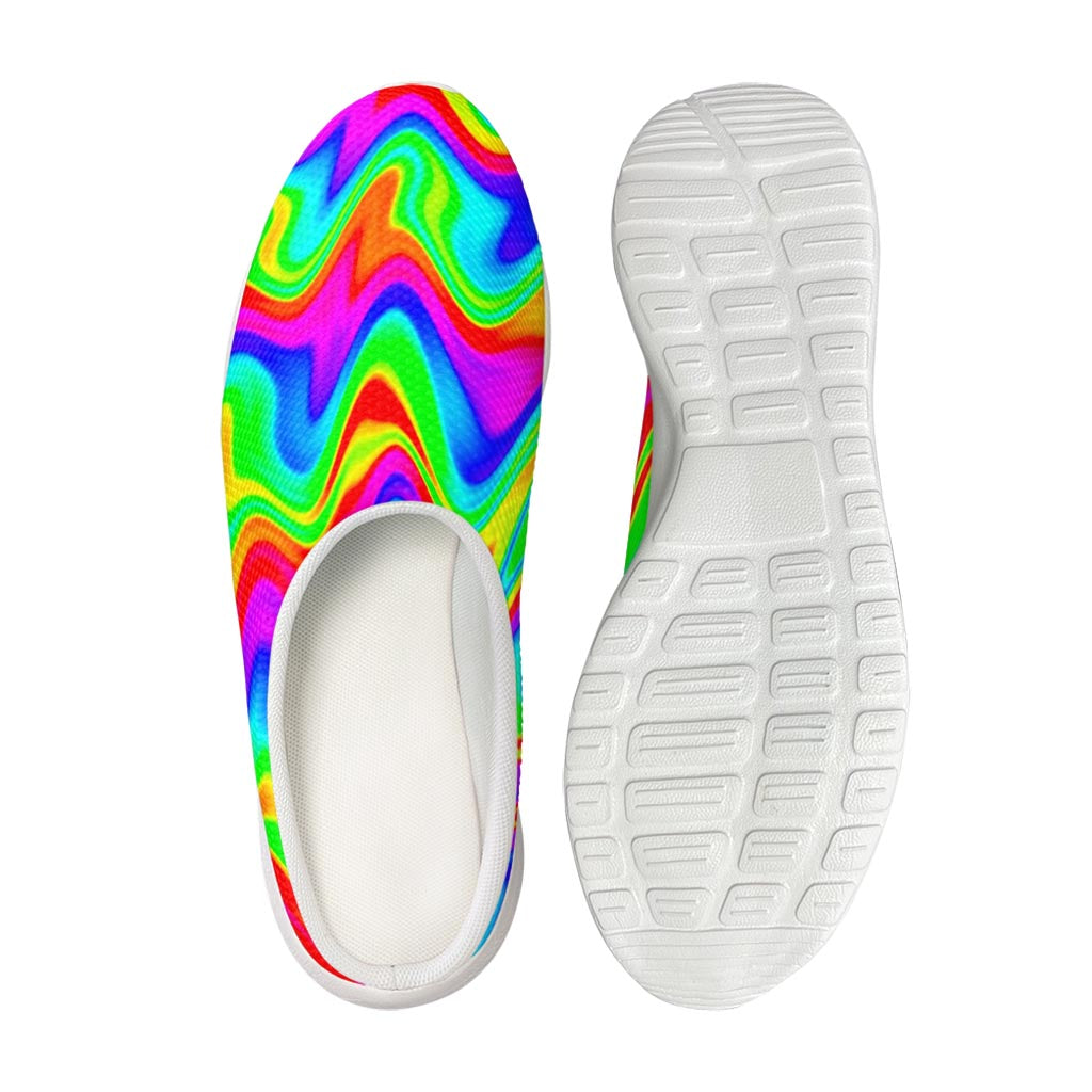 Psychedelic Rainbow Trippy Print Mesh Casual Shoes