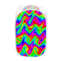 Psychedelic Rainbow Trippy Print Mesh Laundry Hamper