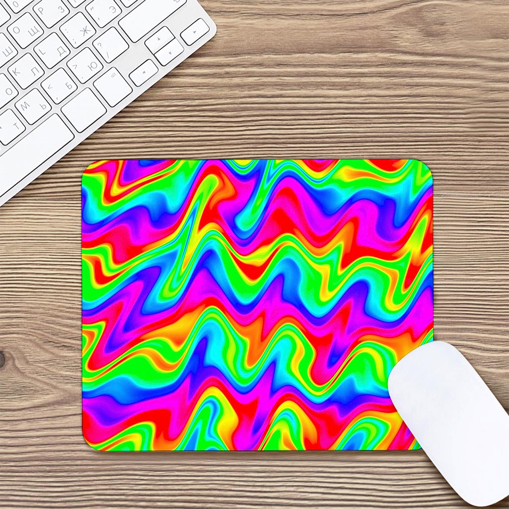 Psychedelic Rainbow Trippy Print Mouse Pad