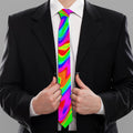 Psychedelic Rainbow Trippy Print Necktie