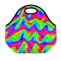Psychedelic Rainbow Trippy Print Neoprene Lunch Bag