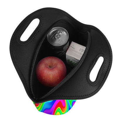 Psychedelic Rainbow Trippy Print Neoprene Lunch Bag