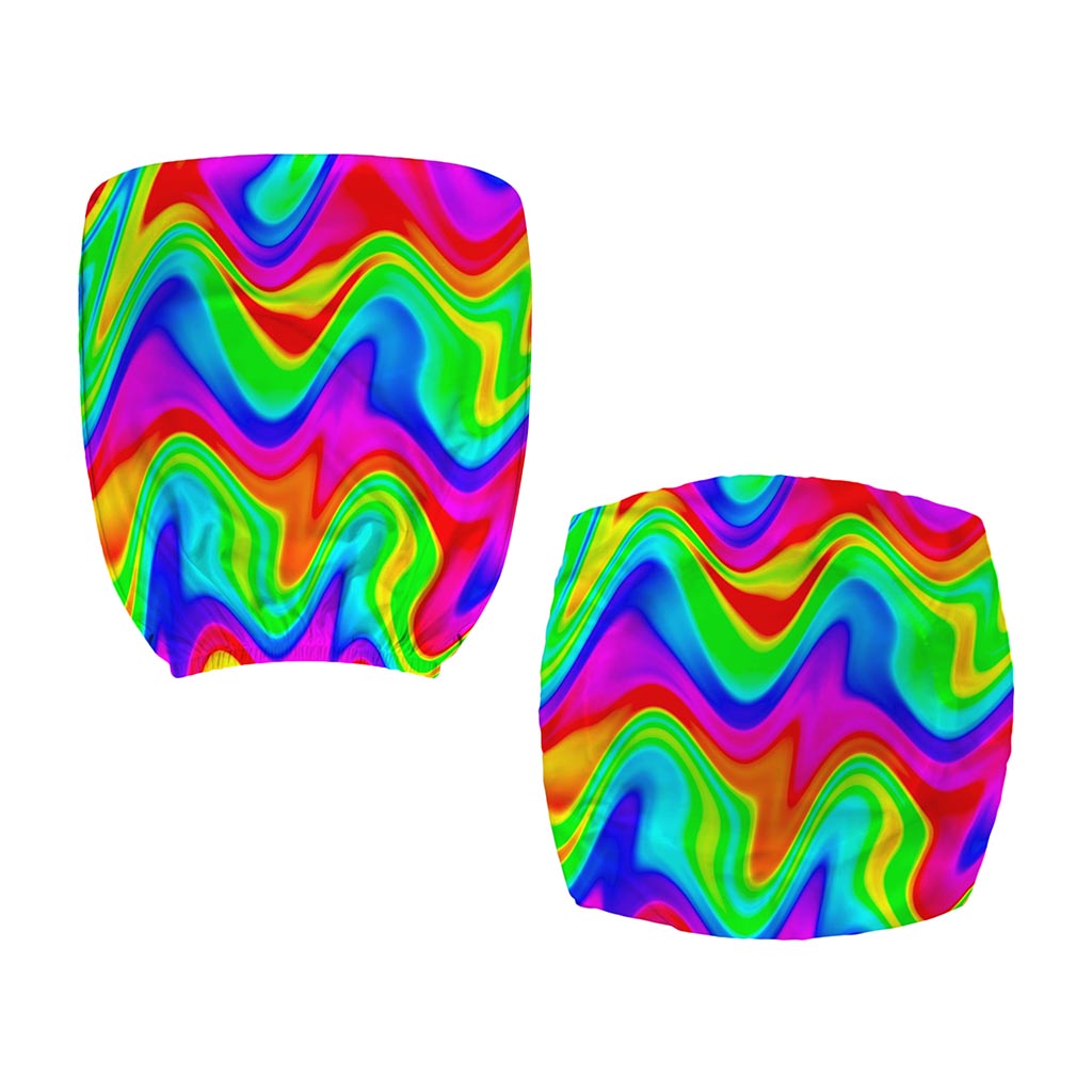 Psychedelic Rainbow Trippy Print Office Chair Cover