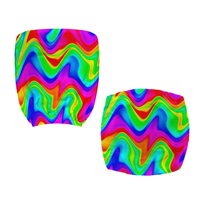 Psychedelic Rainbow Trippy Print Office Chair Cover