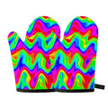 Psychedelic Rainbow Trippy Print Oven Mitts