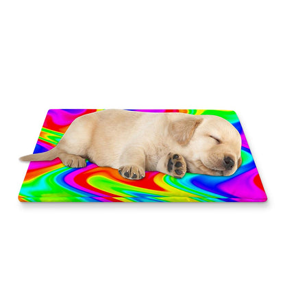 Psychedelic Rainbow Trippy Print Pet Cooling Mat Cover