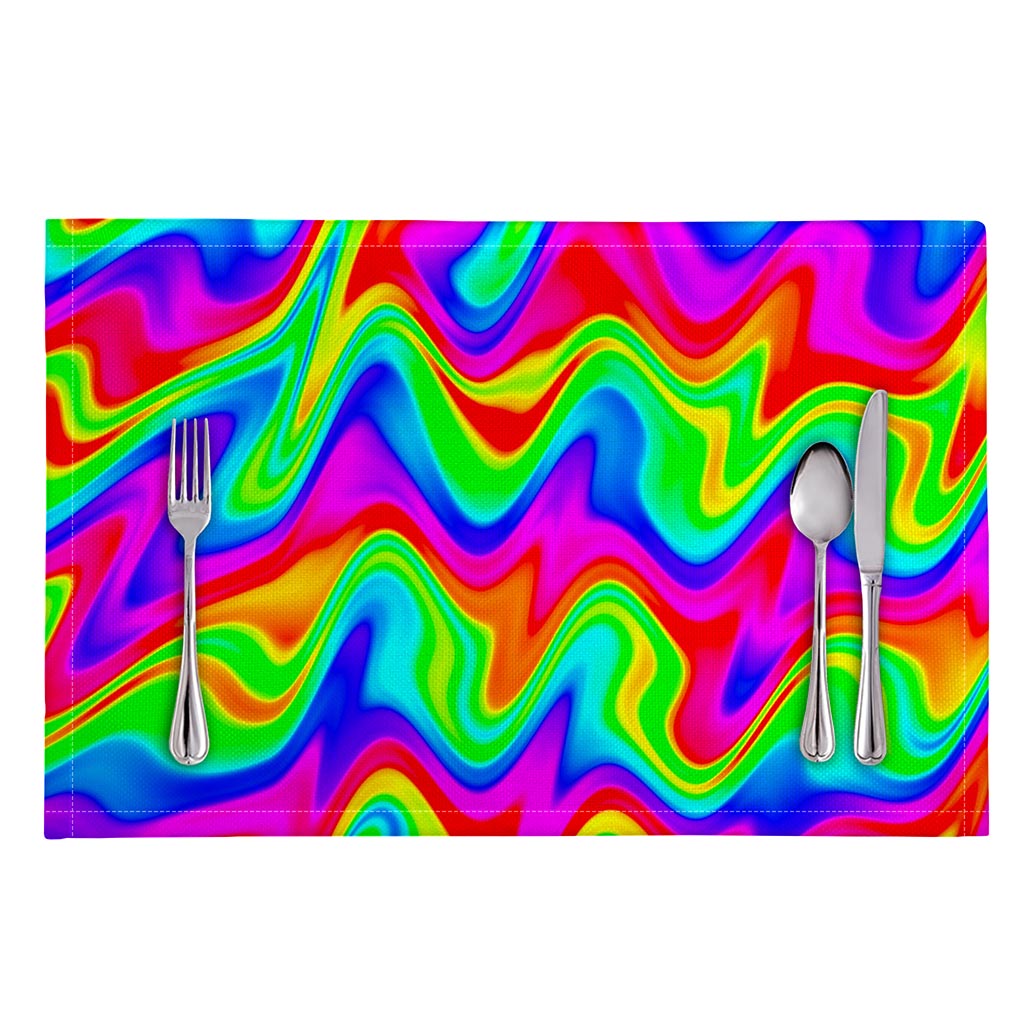 Psychedelic Rainbow Trippy Print Placemat