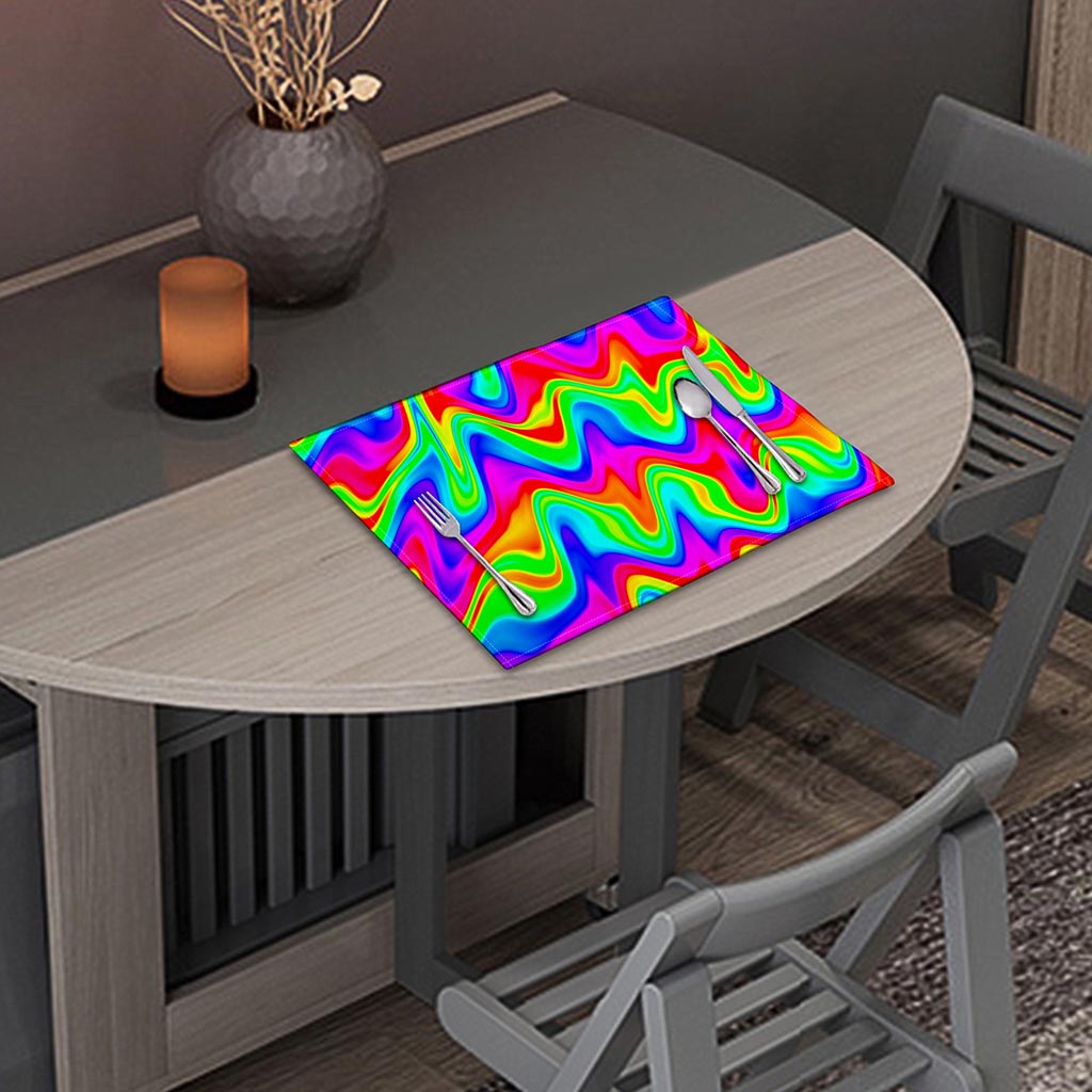 Psychedelic Rainbow Trippy Print Placemat