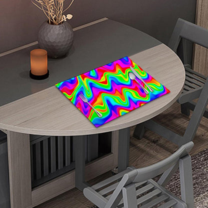 Psychedelic Rainbow Trippy Print Placemat