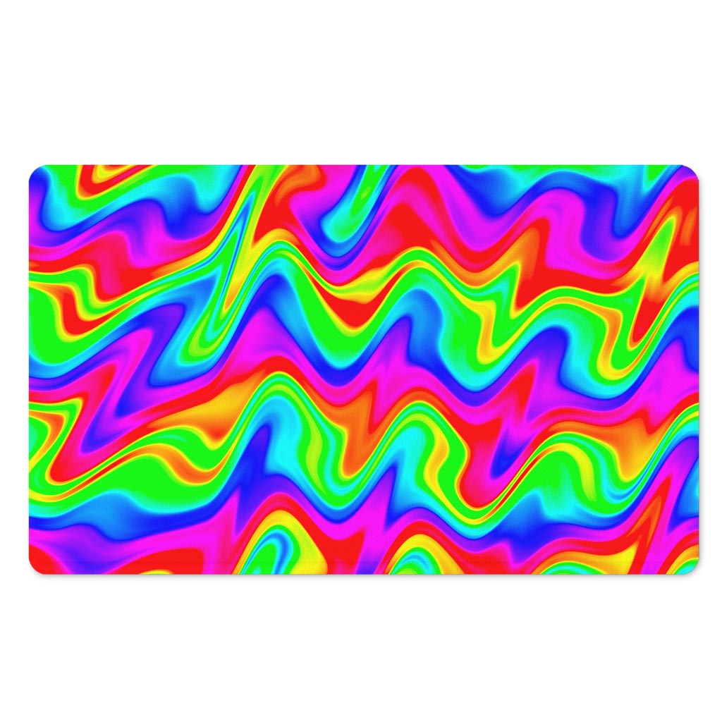 Psychedelic Rainbow Trippy Print Polyester Doormat