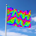 Psychedelic Rainbow Trippy Print Polyester Flag