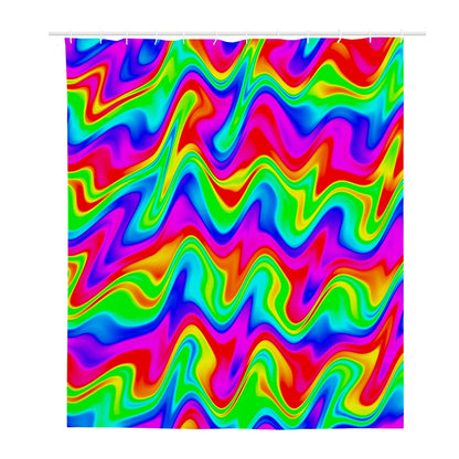 Psychedelic Rainbow Trippy Print Polyester Shower Curtain