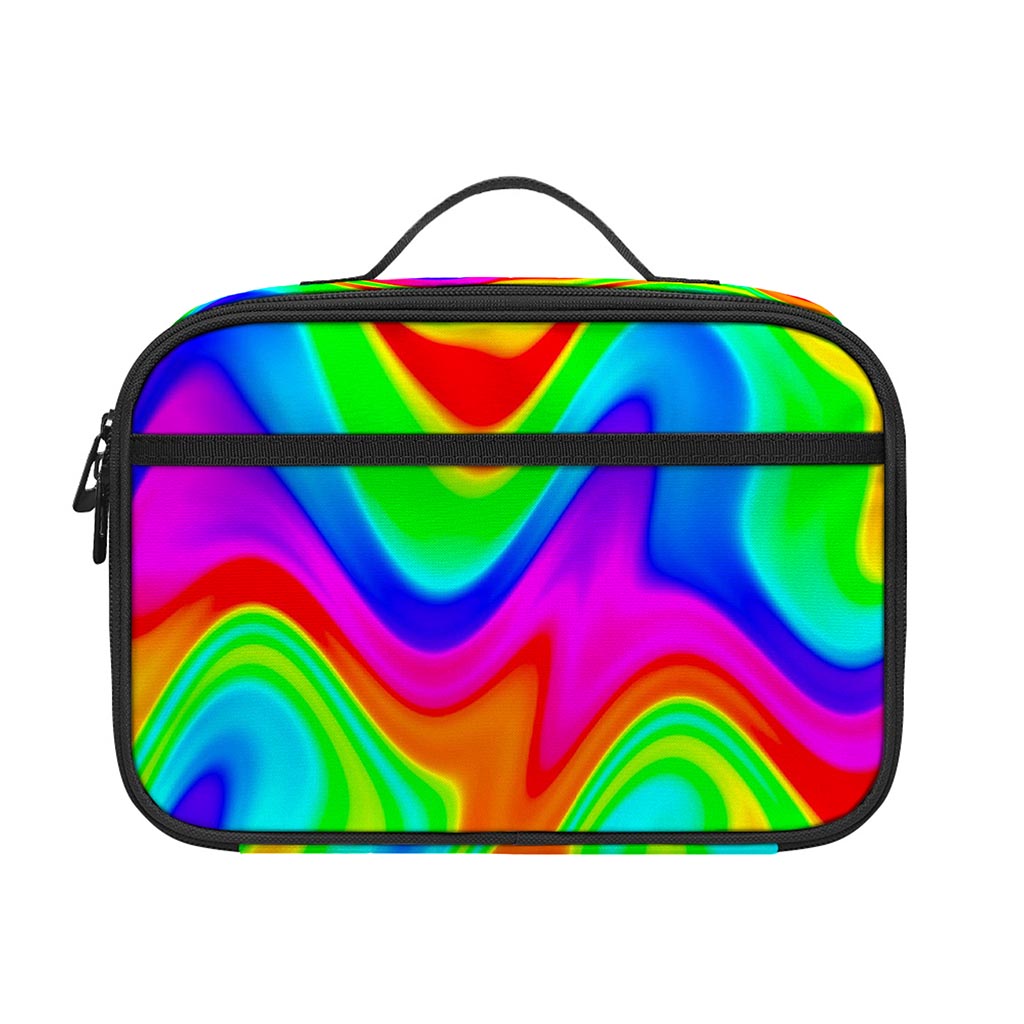 Psychedelic Rainbow Trippy Print Portable Lunch Bag