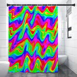 Psychedelic Rainbow Trippy Print Premium Shower Curtain
