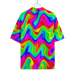 Psychedelic Rainbow Trippy Print Rayon Hawaiian Shirt