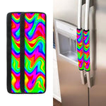 Psychedelic Rainbow Trippy Print Refrigerator Handle Covers