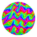 Psychedelic Rainbow Trippy Print Round Blanket
