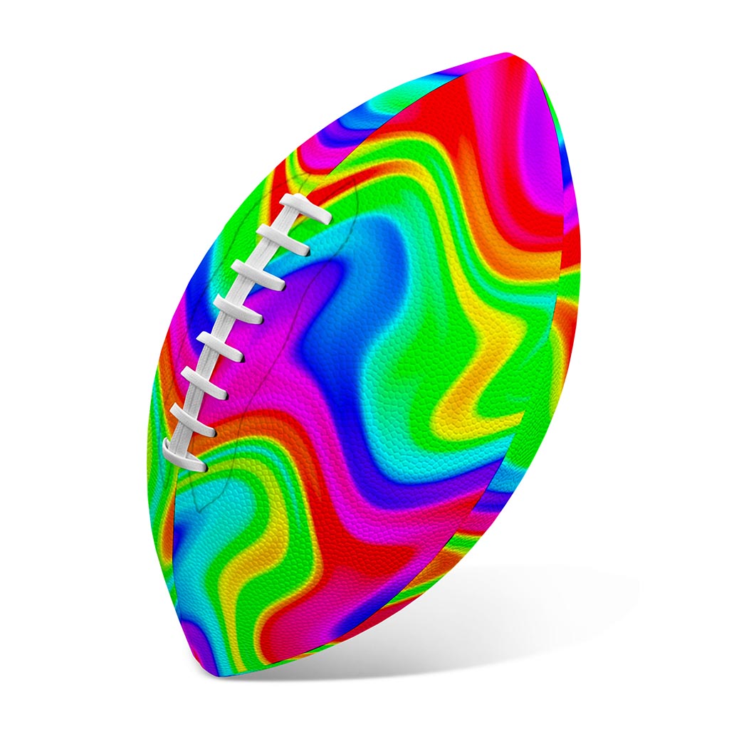 Psychedelic Rainbow Trippy Print Rugby Ball