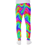 Psychedelic Rainbow Trippy Print Scuba Joggers