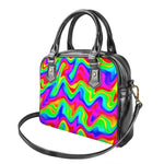 Psychedelic Rainbow Trippy Print Shoulder Handbag