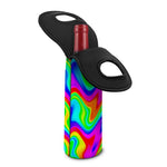 Psychedelic Rainbow Trippy Print Single Neoprene Wine Tote