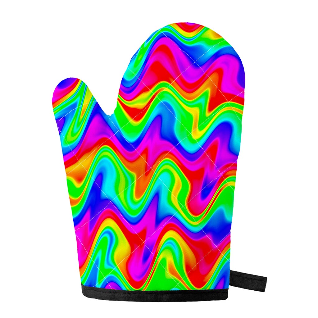 Psychedelic Rainbow Trippy Print Single Oven Mitt