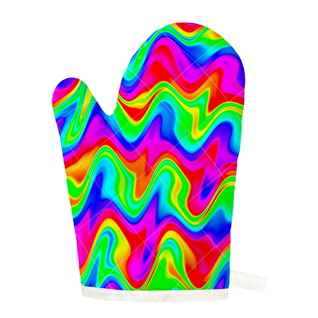 Psychedelic Rainbow Trippy Print Single Oven Mitt